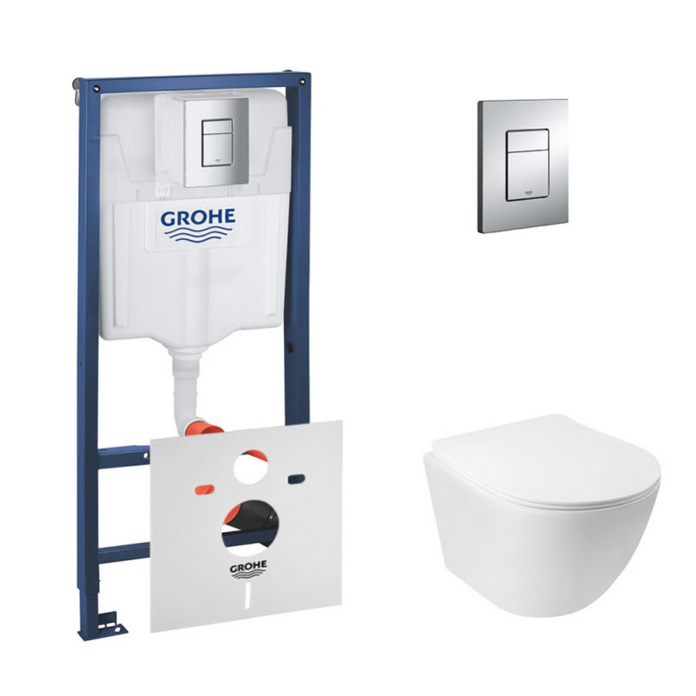 

Набор инсталляция 4 в 1 Grohe Rapid SL 38772001 + унитаз с сиденьем Qtap Jay QT07335176W