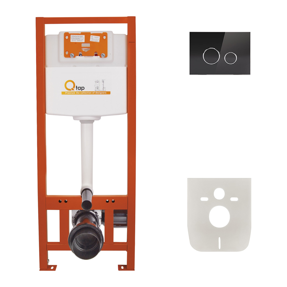 

Набор инсталляция 4 в 1 Qtap Nest ST с круглой панелью смыва QT0133M425V1163GB