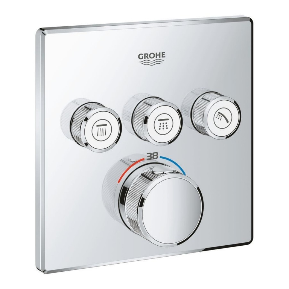 

Внешняя часть термостатического смесителя для ванны Grohe Grohtherm SmartControl 29126000 на три потребителя