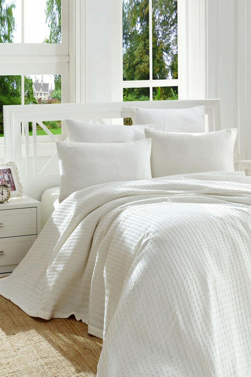 

Покрывало пике Eponj Home - Burumcuk beyaz белый вафельное 160*235