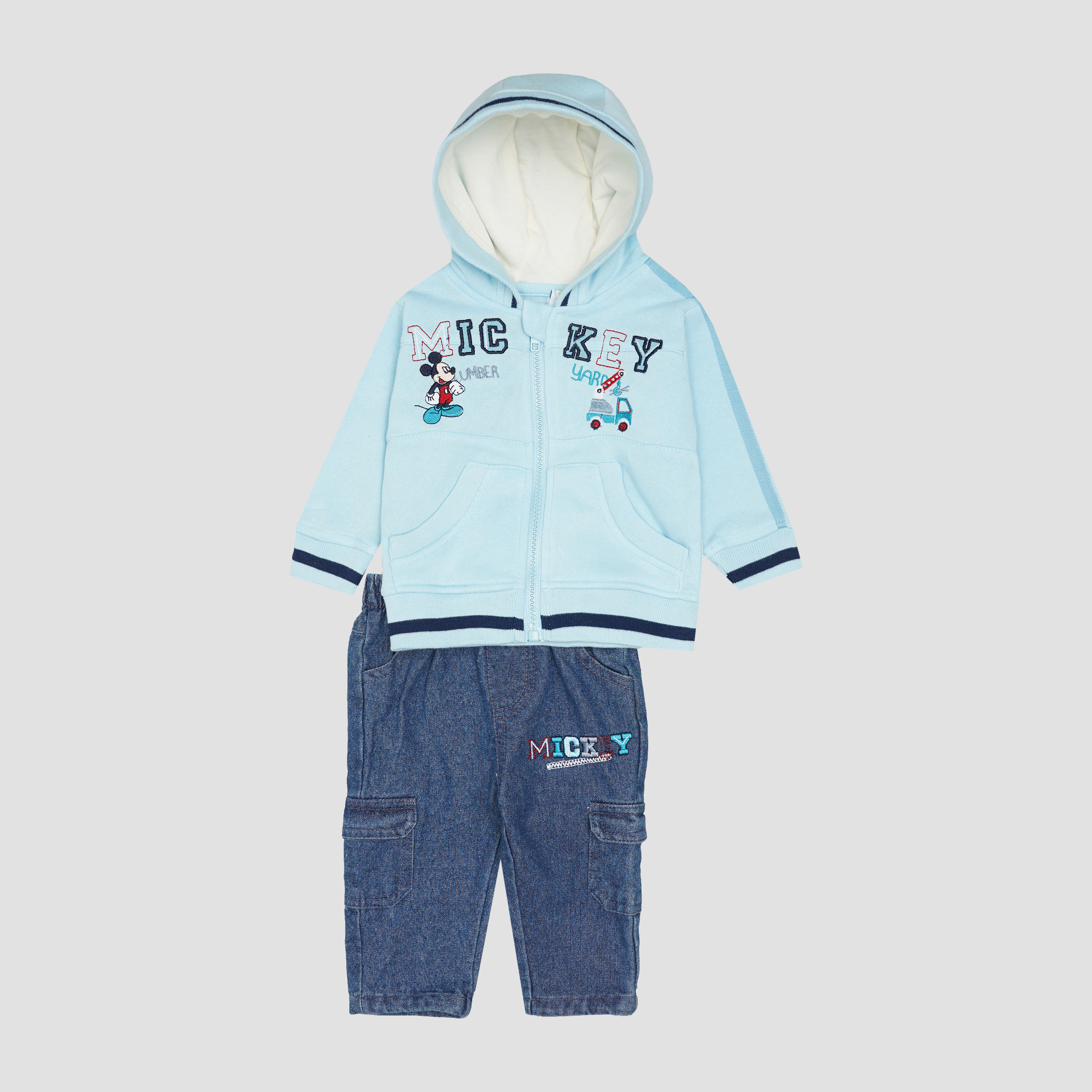 

Комплект (футболка с длинными рукавами + джинсы + толстовка) Disney Mickey APH0161 67 см Blue