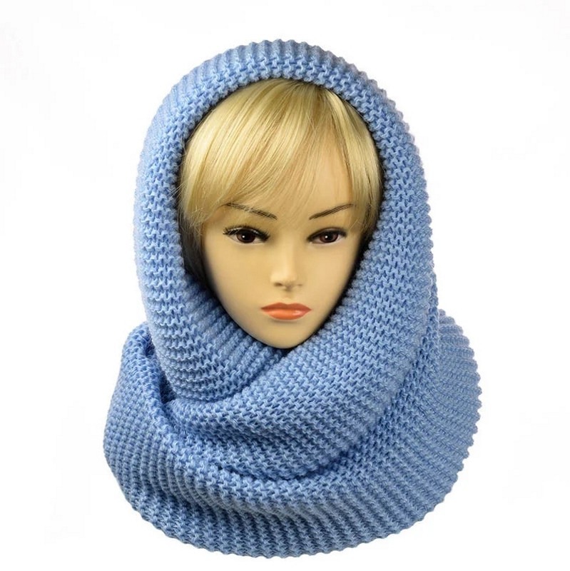 

Женский снуд-хомут классический STD 140*40 см. Голубой