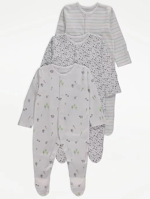 

Человечек George Grey Printed Long Sleeve 3 шт 74-80 см разноцветные