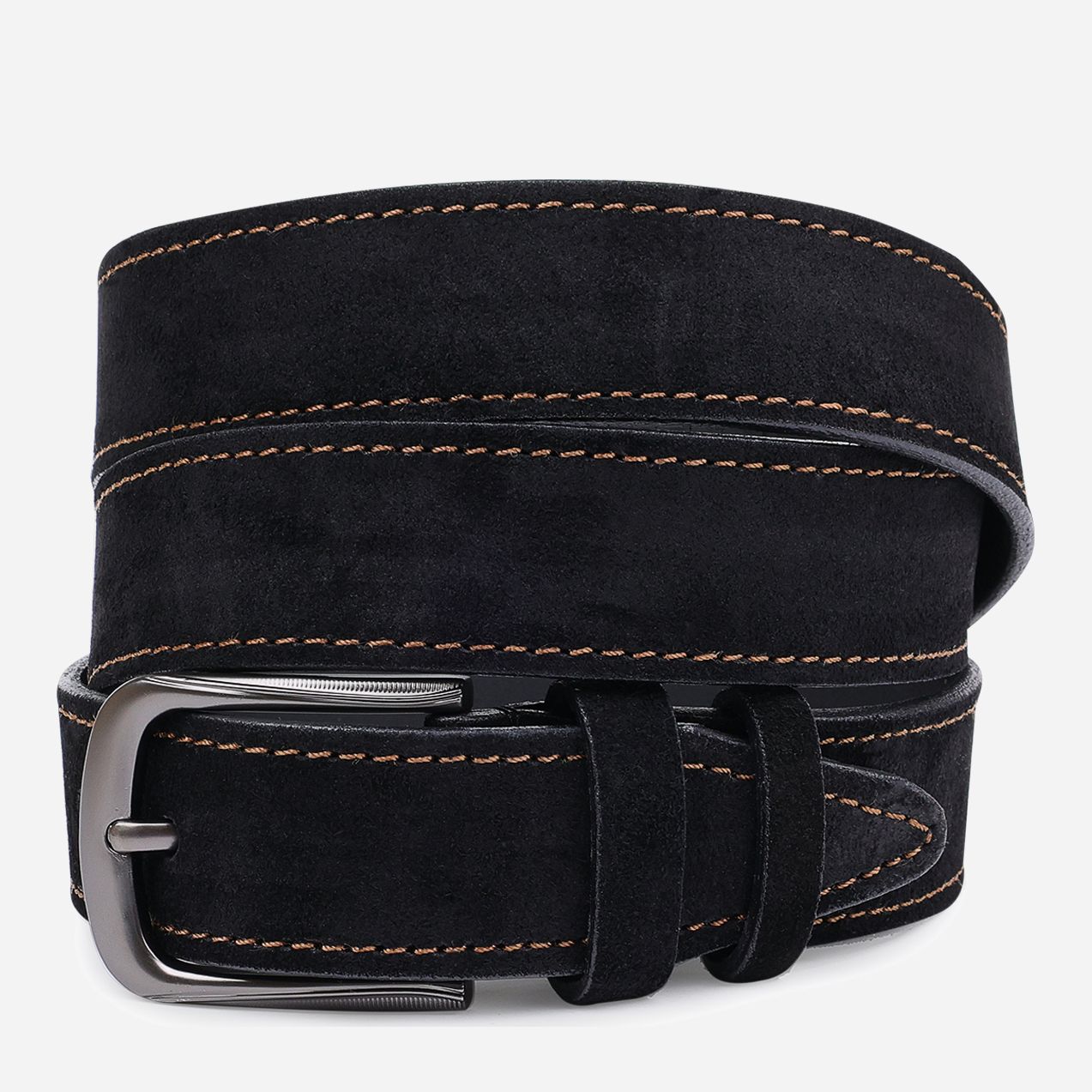 

Мужской ремень замшевый Vintage leather-20710 137 см Черный