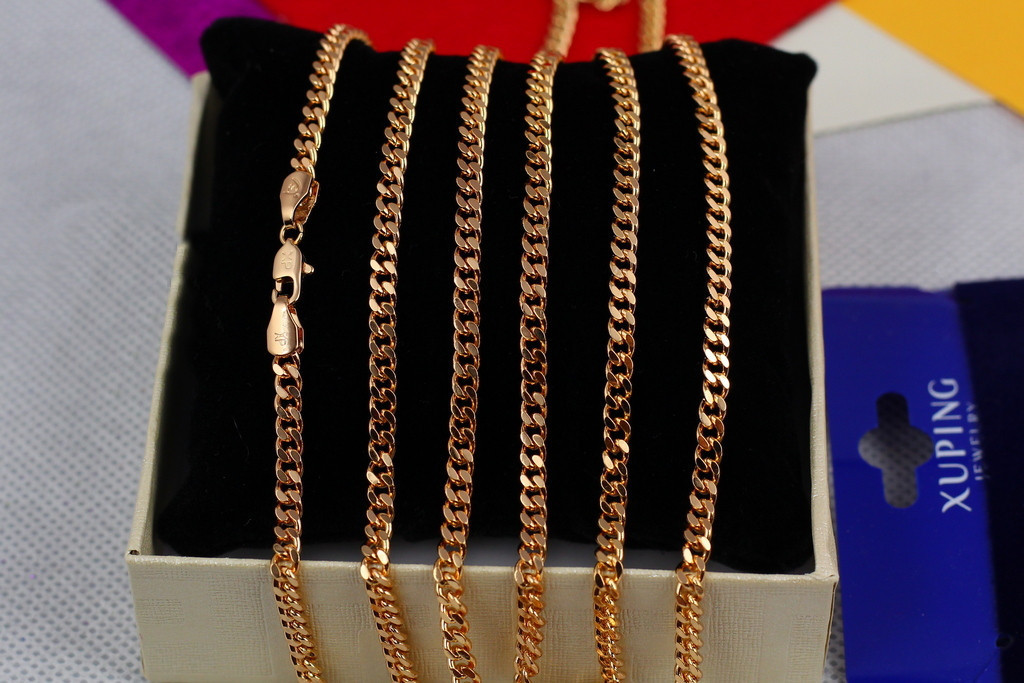 

Цепь Xuping Jewelry круглая панцирная 55 см 3 мм золотистая