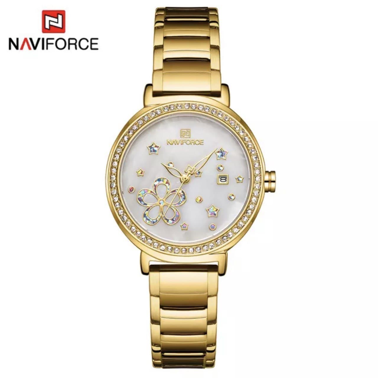 

Женские часы Naviforce NF5016 flowers classic gold
