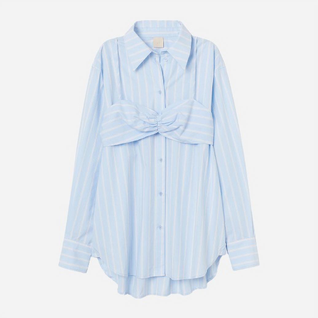 

Блузка H& XAZ274193ULEZ  Голубая с белым, Блузка H&M XAZ274193ULEZ M Голубая с белым