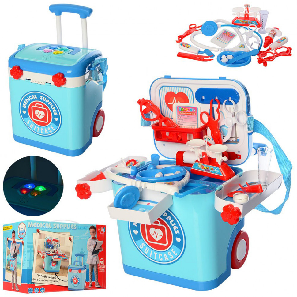 

Игровой набор доктор стол-чемодан с медицинскими инструментами L666-38