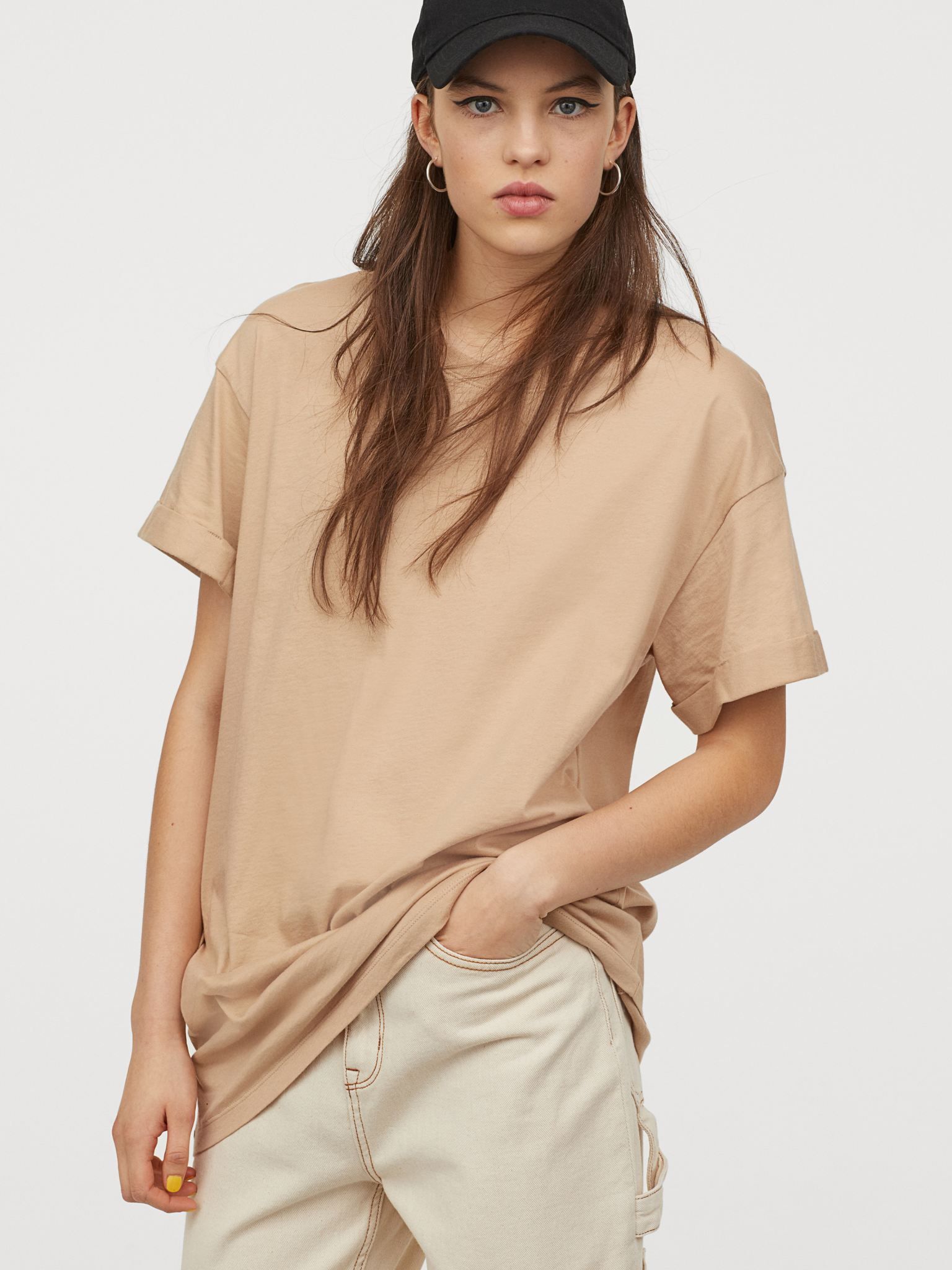 

Футболка H&M 7110539RP6 L Бежевая