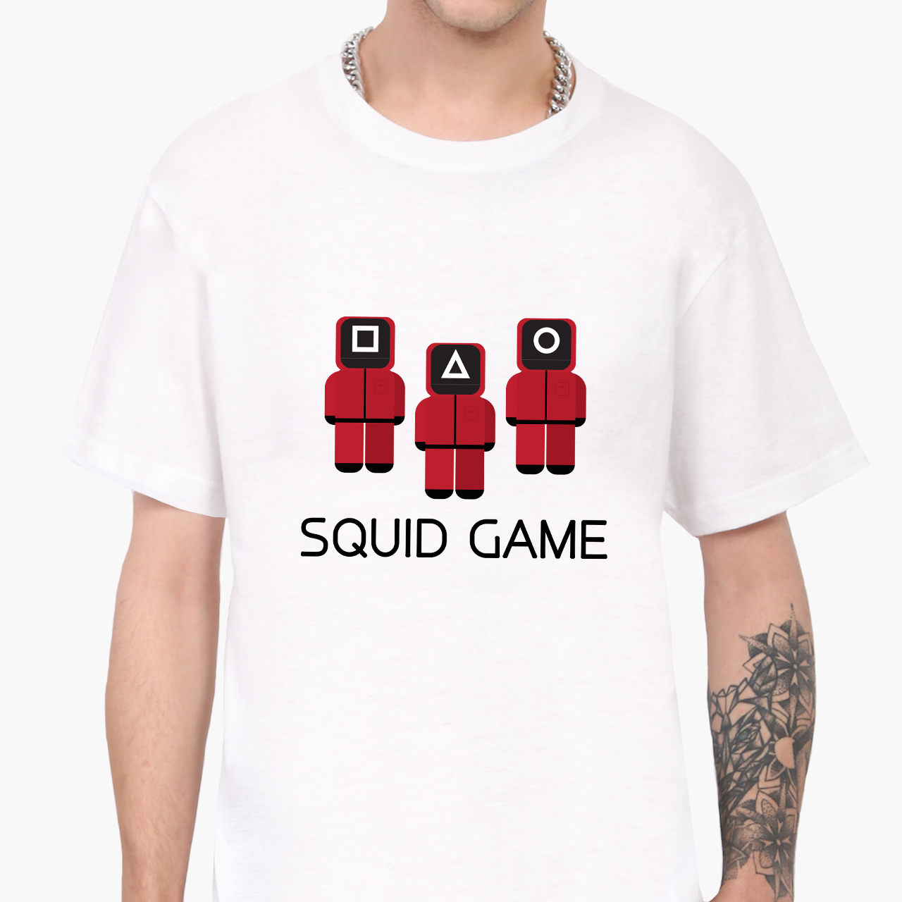 

Футболка мужская Солдаты Игра в кальмара (Squid Game) (9223-3364-8)  Белая, Футболка мужская Солдаты Игра в кальмара (Squid Game) (9223-3364-8) L Белая