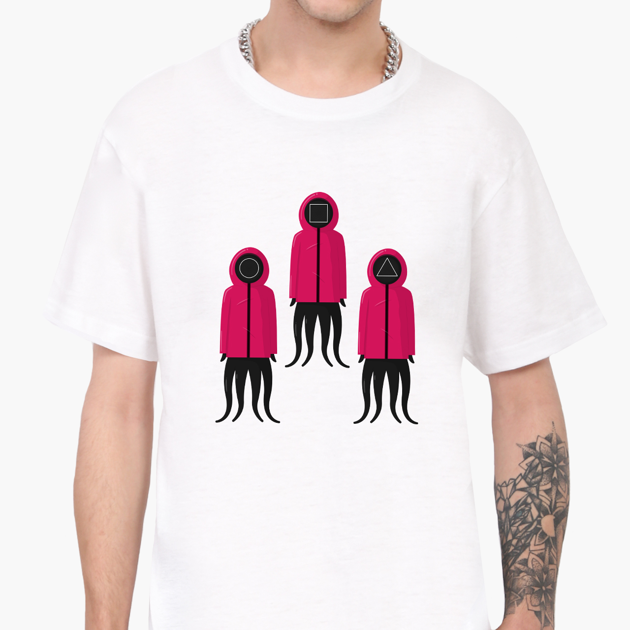 

Футболка мужская Солдаты Игра в кальмара (Squid Game) (9223-3366-6)  Белая, Футболка мужская Солдаты Игра в кальмара (Squid Game) (9223-3366-6) S Белая