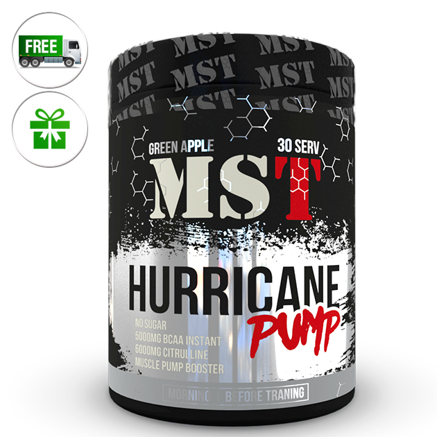 

Предтренировочный комплекс MST Nutrition Hurricane Pump 300 г Зеленое яблоко