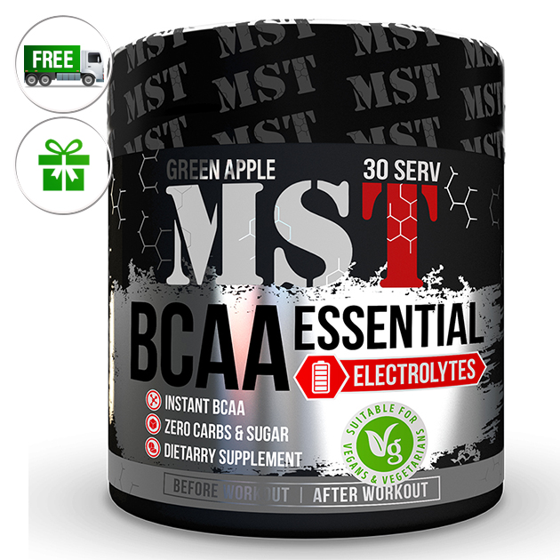 

Аминокислоты MST Nutrition BCAA Essential Electrolites 240 г Зеленое яблоко