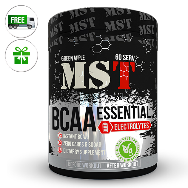 

Аминокислоты MST Nutrition BCAA Essential Electrolites 480 г Зеленое яблоко