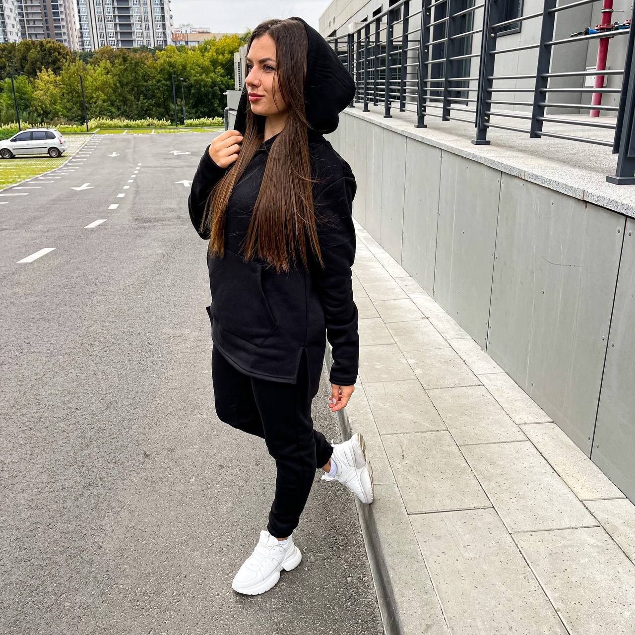 

Сучасний жіночий костюм худі від топового бренду ASOS size S чорний