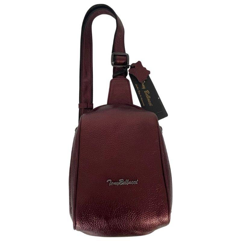 

Сумка через плечо женская кожаная Tony Bellucci 034​8, винный