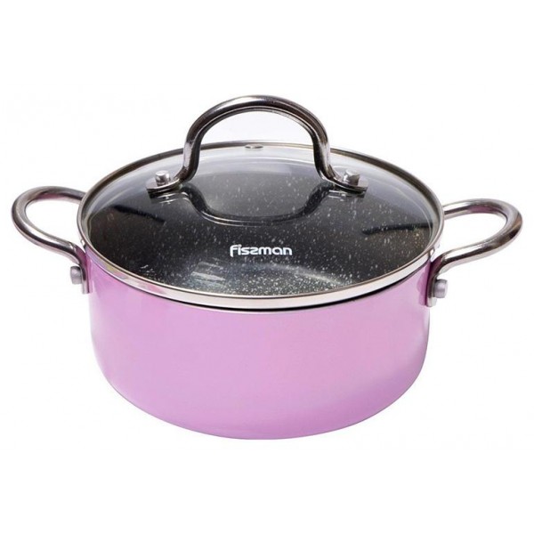 

Кастрюля из алюминия Fissman Mini Chef Pink 1.3 л с антипригарным покрытием Ø16 см