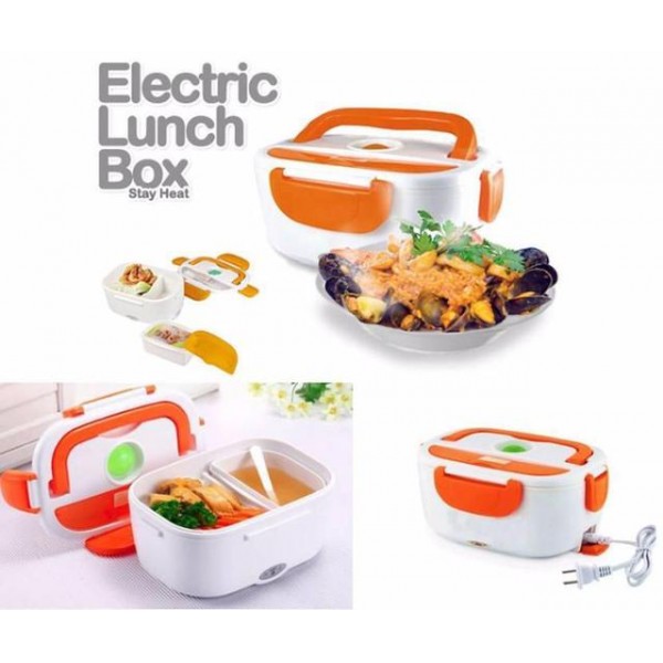 

Электрический ланч бокс The Electric Lunch Box контейнер для подогрева еды от сети 220V Белый с оранжевым (2984)