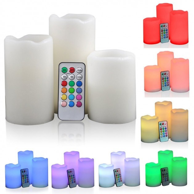 

Светодиодные свечи Luma Candles Color Changing на батарейках комплект 3 свечи с пультом