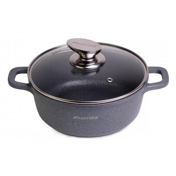 

Кастрюля Kamille Landes Grey 2.3 л с литыми алюминиевыми ручками Ø20 см