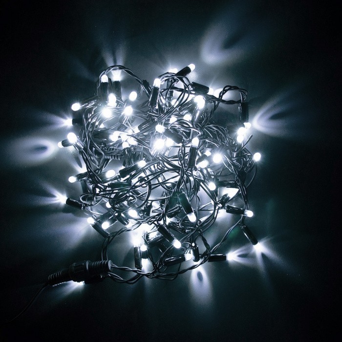 

Гирлянда уличная линейная STARLIGHT Flash 100LED белая 5м IP44, черный провод