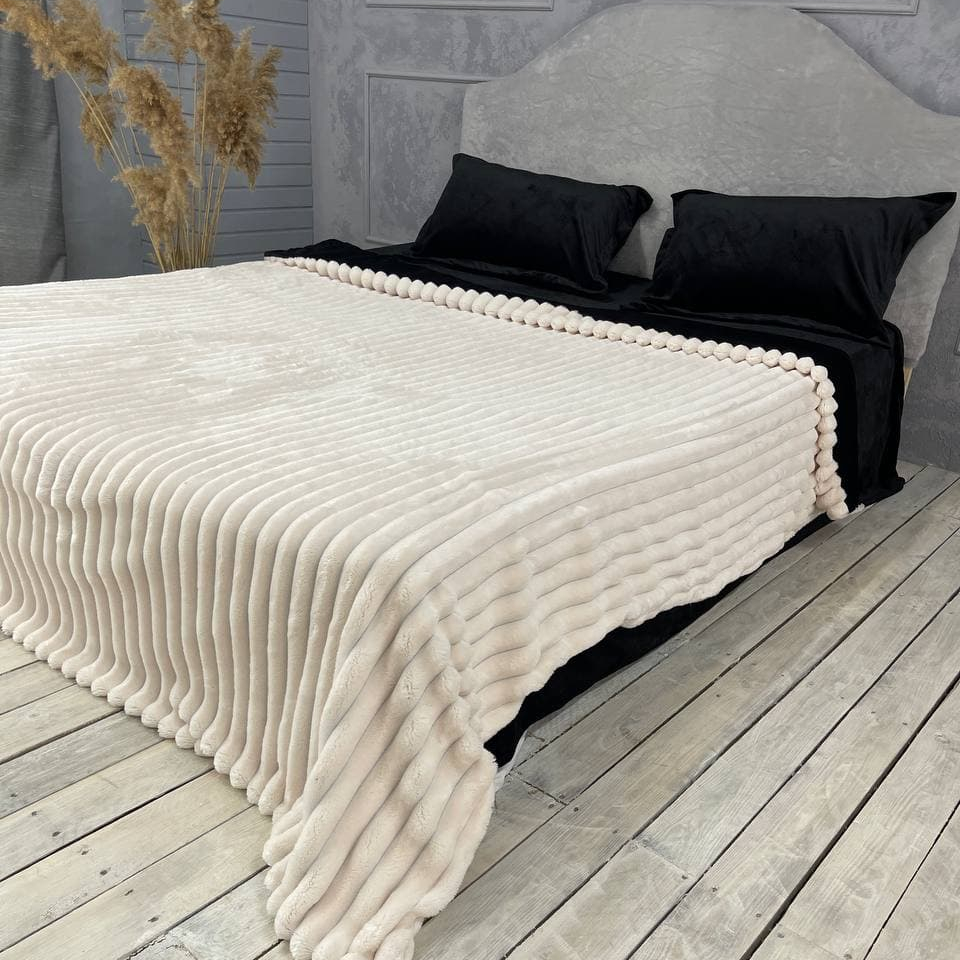 

Плюшевое постельное белье микрофибра Cappone 160х200 см Белое