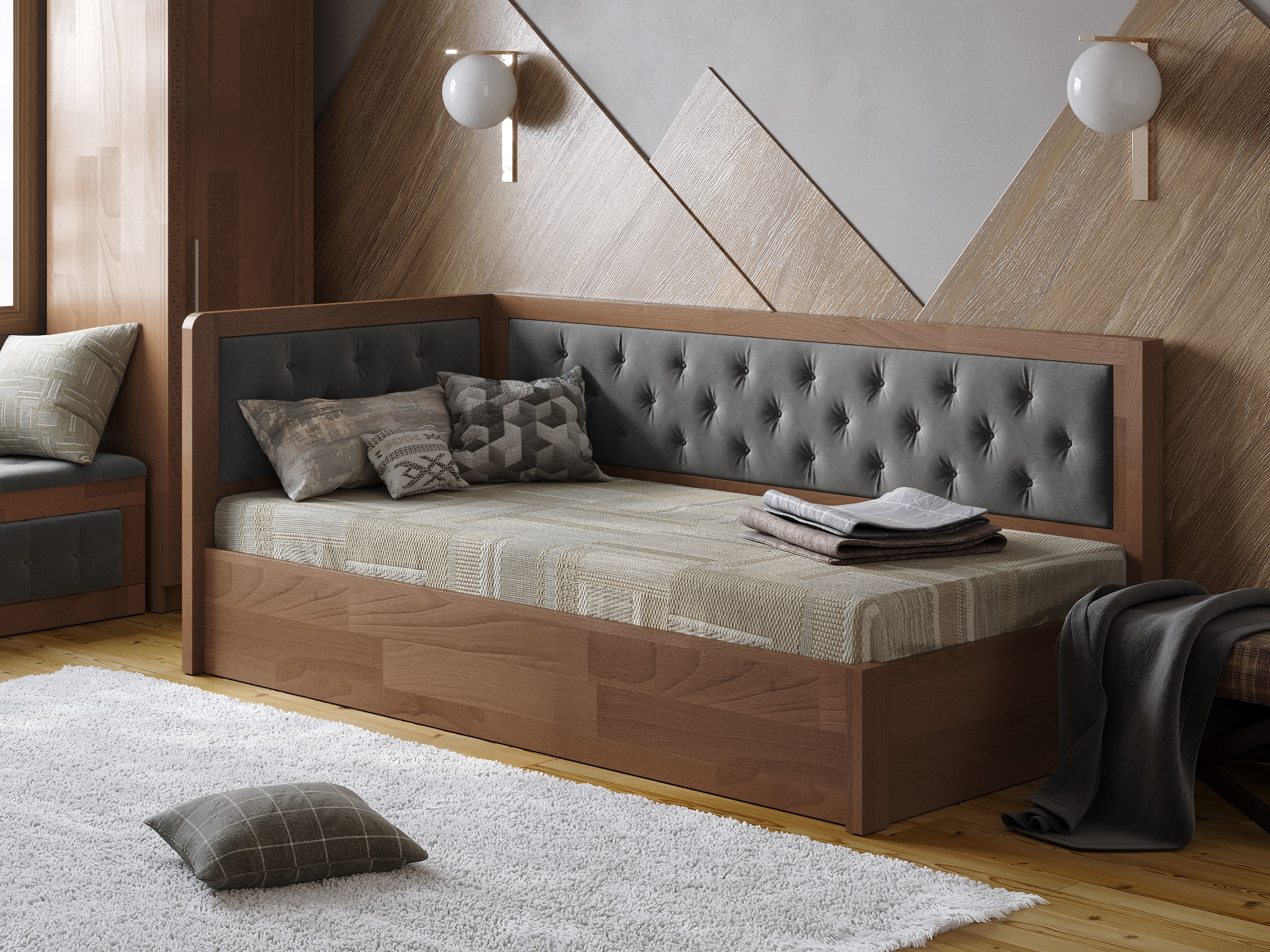 

Кровать Arbordrev Немо люкс М2 (90*200) сосна Орех