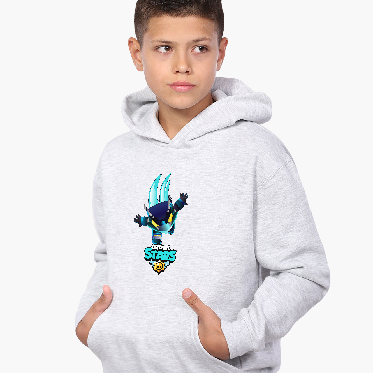 

Худи детский Бравл Старс (Brawl Stars) Светло-серый меланж (9298-1706) 116 см