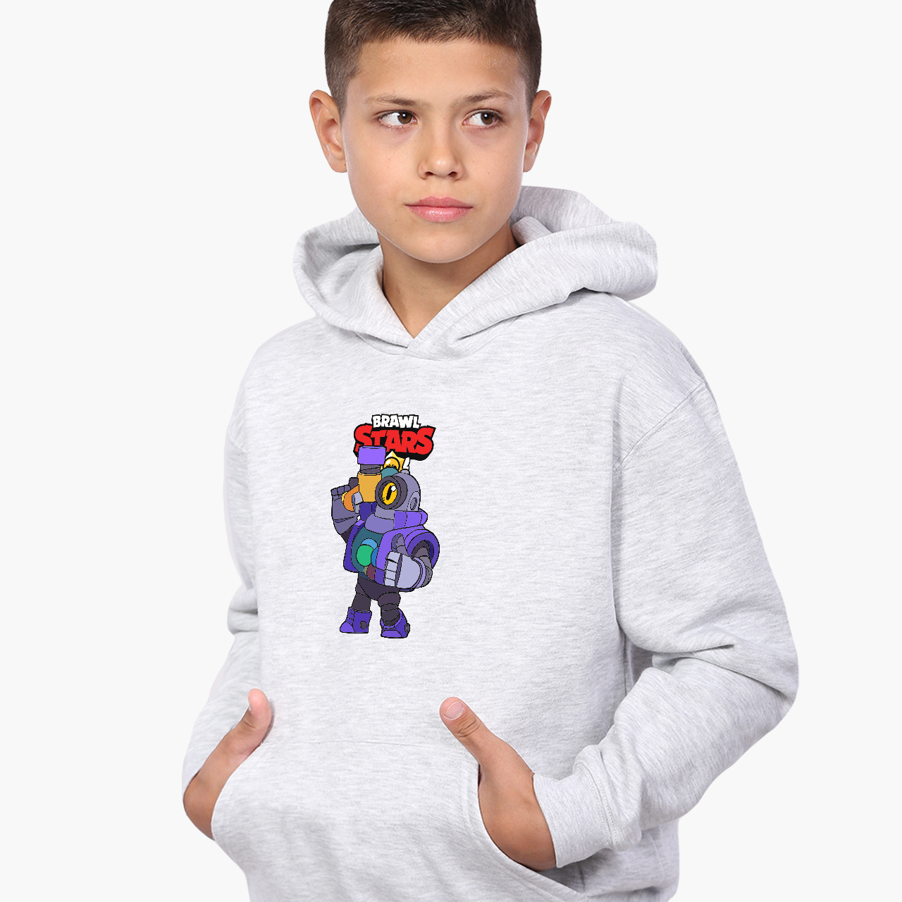 

Худи детский Бравл Старс Рико (Brawl Stars Rico) Светло-серый меланж (9298-1006) 116 см