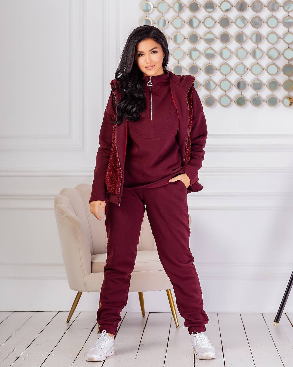 

Спортивный костюм Beauty Kris 1253-3_46 46 Бордовый