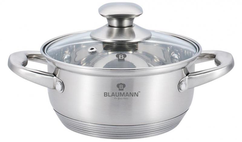 

Кастрюля Blaumann Gourmet 3.75л Ø24х9см из нержавеющей стали со стеклянной крышкой
