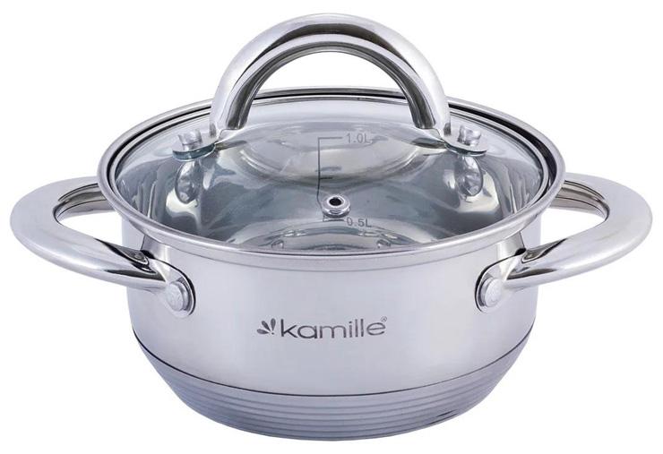 

Кастрюля Kamille Millay 3.4л из нержавеющей стали с 7-слойным индукционным дном