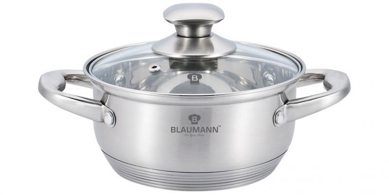 

Кастрюля Blaumann Gourmet 2л Ø20х7см из нержавеющей стали со стеклянной крышкой