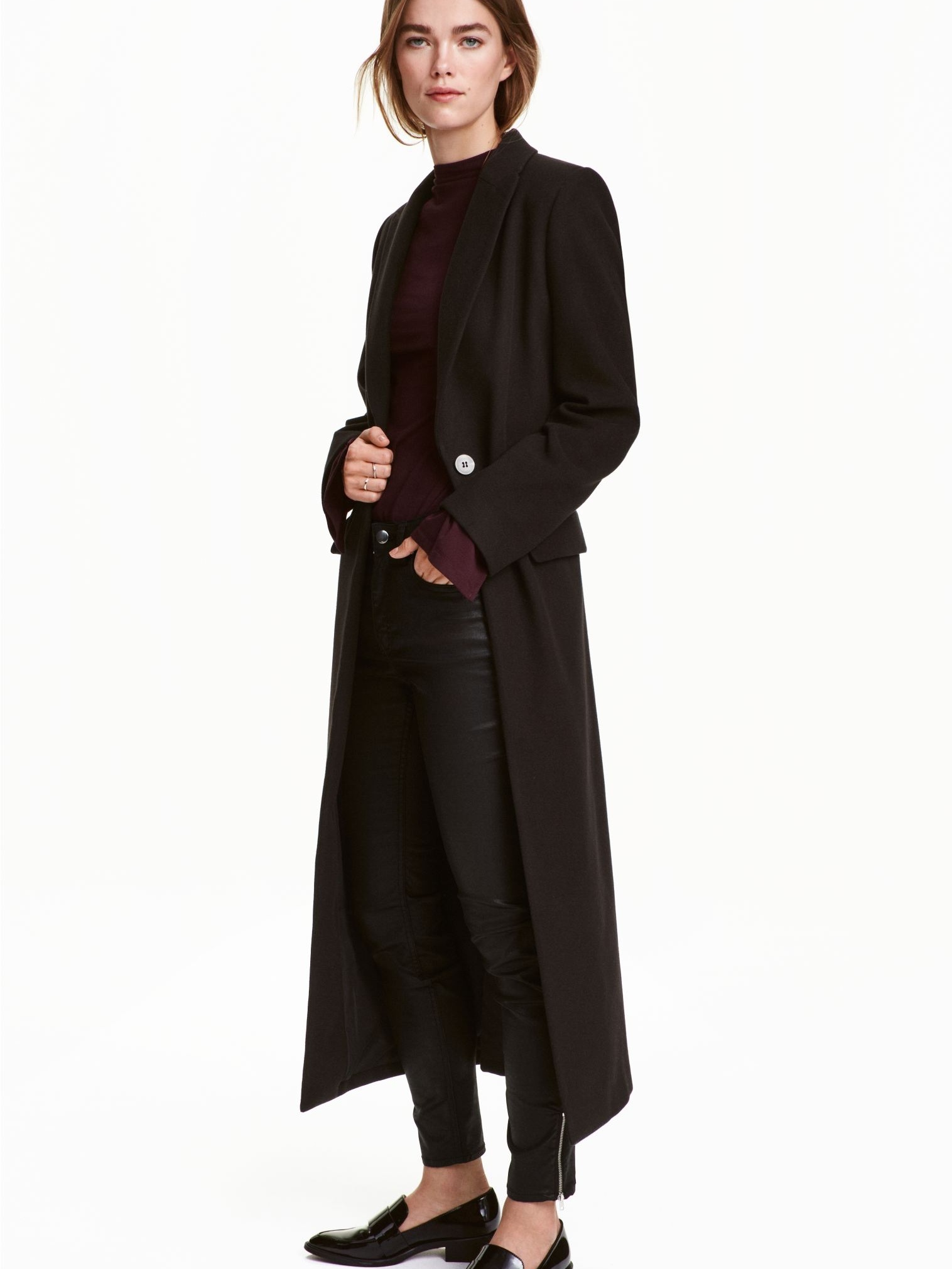 

Пальто H&M 1609998  Черное, Пальто H&M 1609998 40 Черное