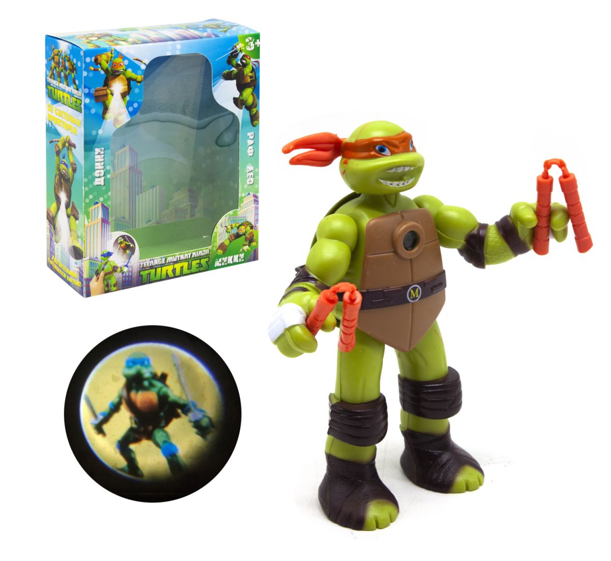 

Фигурка Микеланджело Черепашки-ниндзя с боевым оружием 14.5 см Michelangelo Ninja Turtles Haowan 810005-4