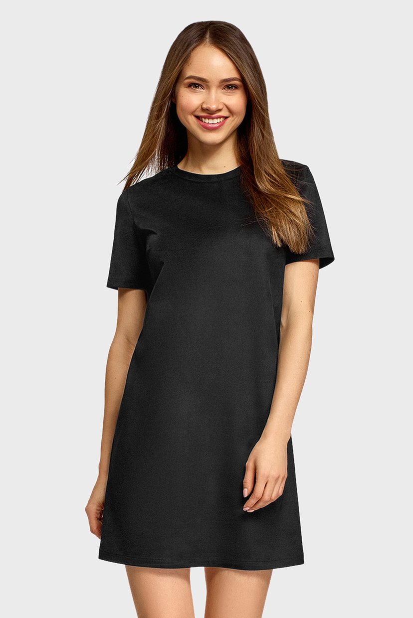 

Женское черное платье Oodji -170 18L01003/49910/2900N, Женское черное платье Oodji 36-170 18L01003/49910/2900N