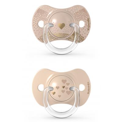 

Пустышка Suavinex Волшебные истории 6-18 мес. 2 шт. золотое сердце (307332)