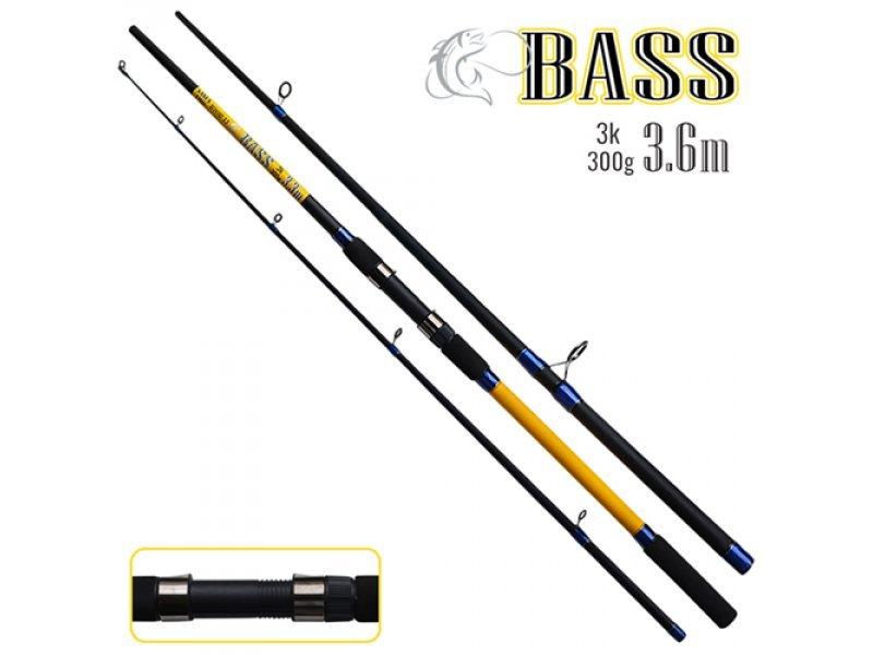 

Спиннинг карповый штекерный Sam's fish Bass композит 7 колец 3-секционный 3,6м 300г 24192-3.6