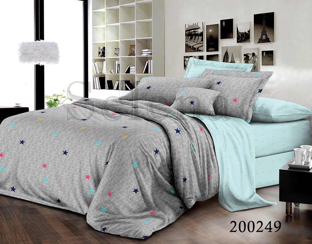 

Комплект постельного белья Selena Бязь Люкс Рисованные сердечки двуспальный 100604