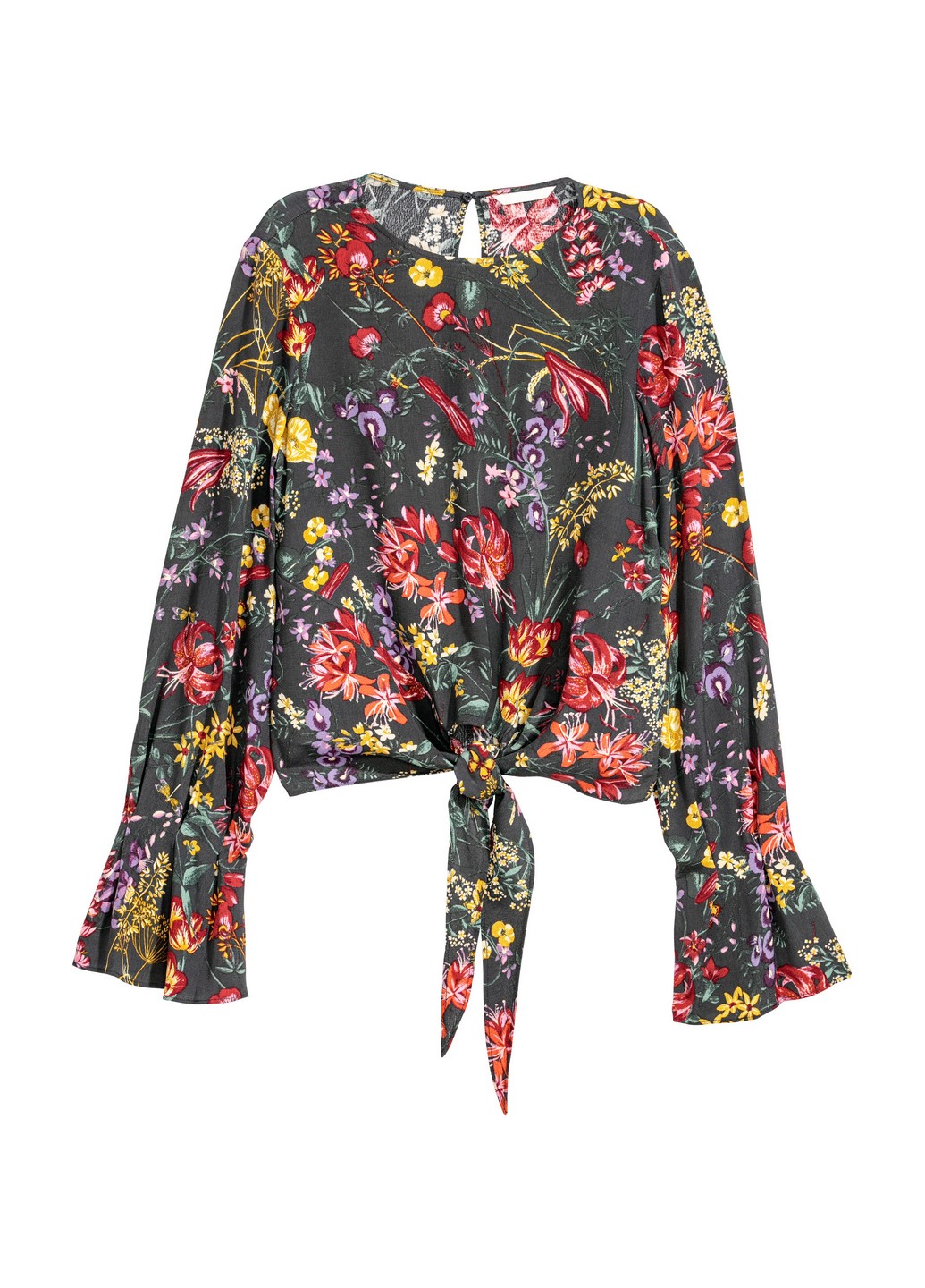 

Блуза H&M  Черный 0584483_жел.красн.цветы_01, Блуза H&M 32 Черный 0584483_жел.красн.цветы_01