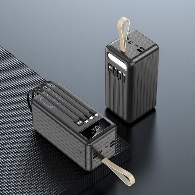 

Повербанк iBattery с емкостью 80000 mAh black со встроенным кабелем
