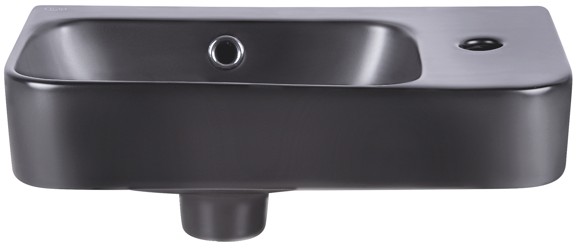 

Раковина Qtap Tern 450х260х155 Matt black с донным клапаном QT17115117RMB
