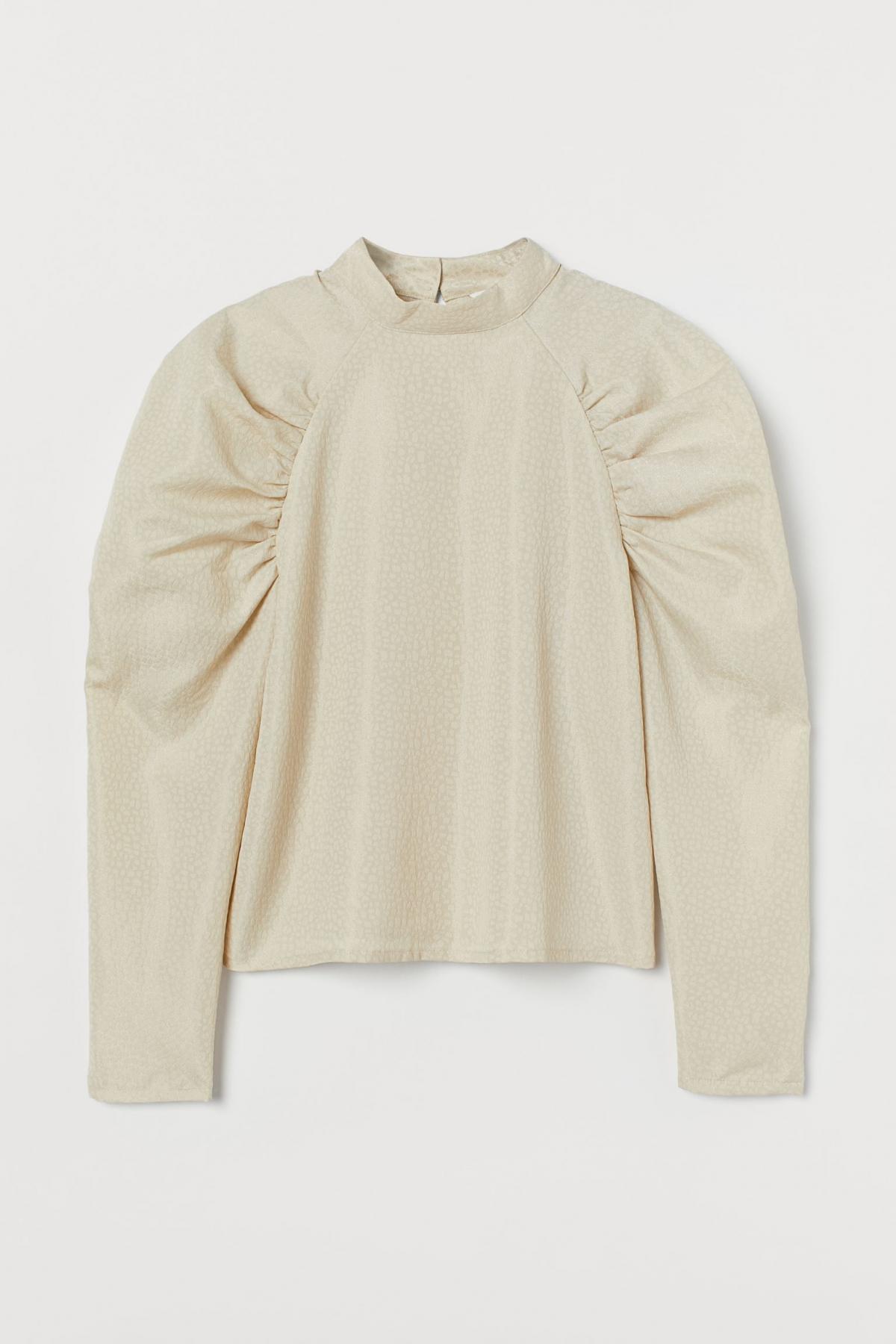 

Блузка с пышным рукавом H&M l Бежевая 0942643002