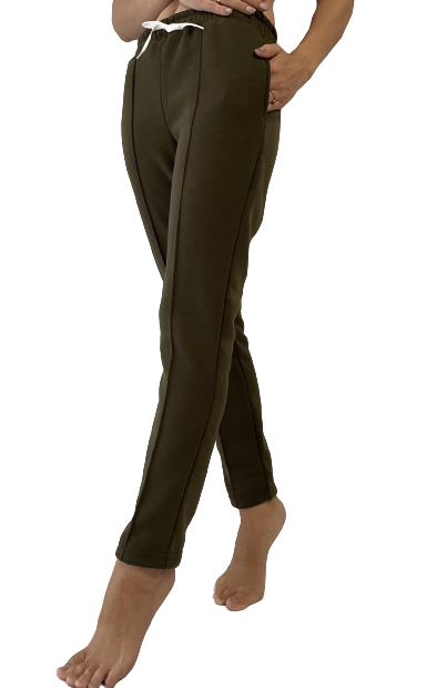 

Теплые трикотажные штаны на флисе Elegance EL0180 52 хаки