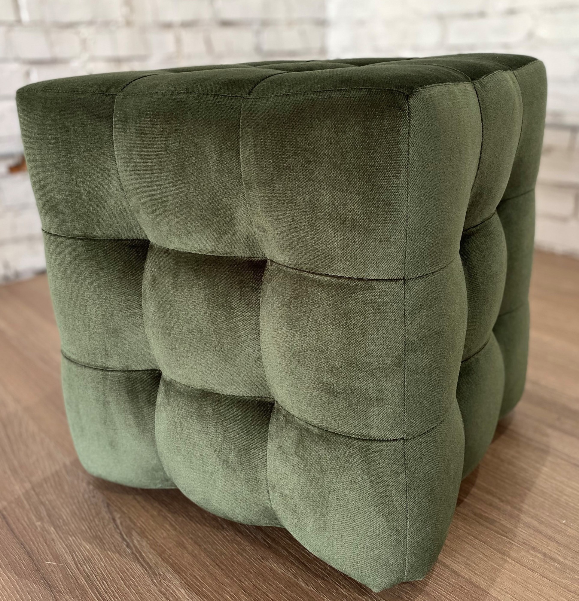 

Пуф квадратный Куб Pidvushko 40х40 см Misoni 018 темно-зеленый