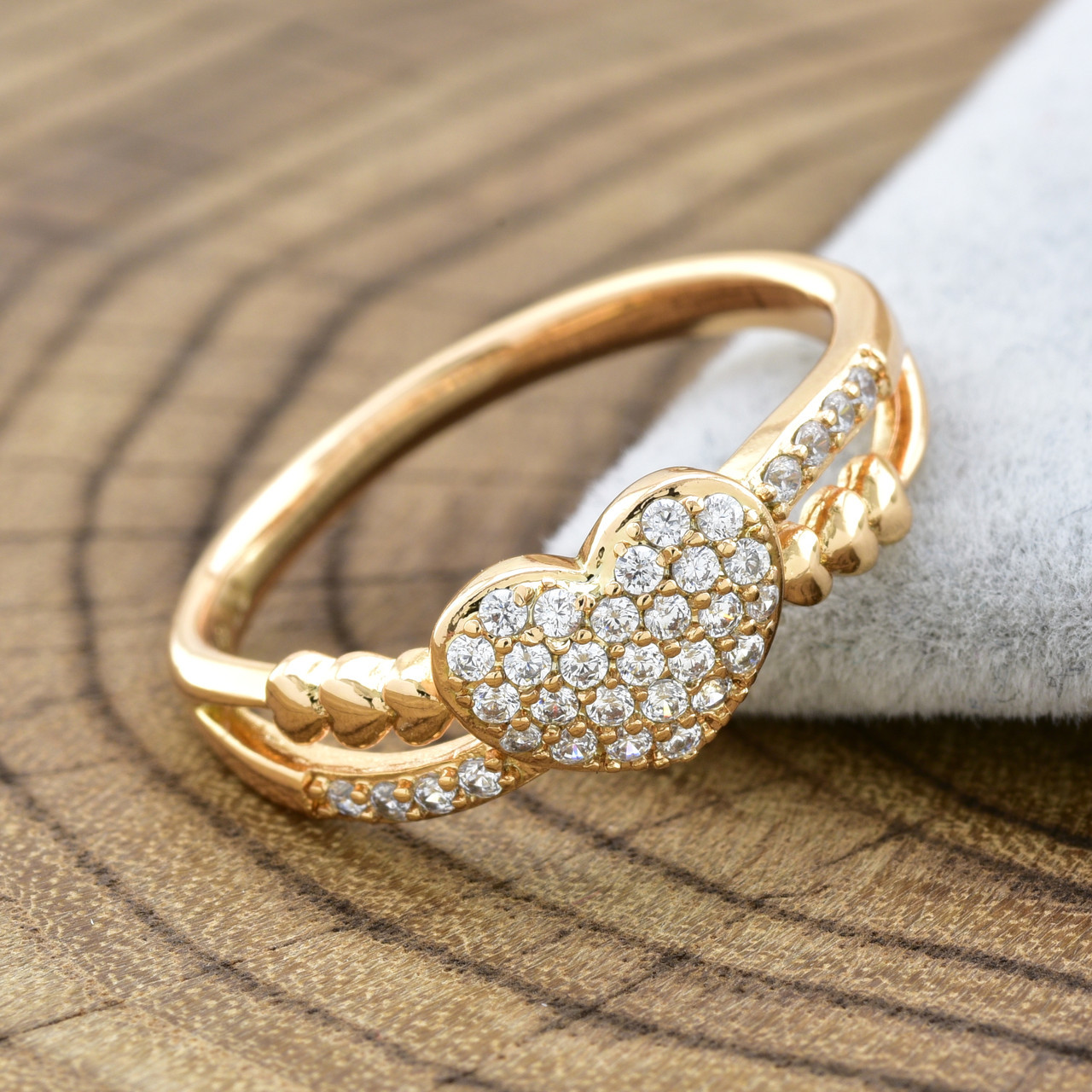 

Кольцо Xuping 13880 ширина 8 мм фианит позолота 18K19