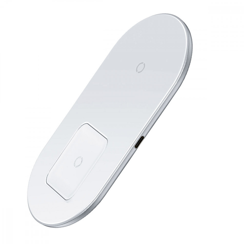 

Беспроводное зарядное устройство Baseus Simple 2in1 Wireless Charger Pro Edition For iPhone и IPod |15W|. White