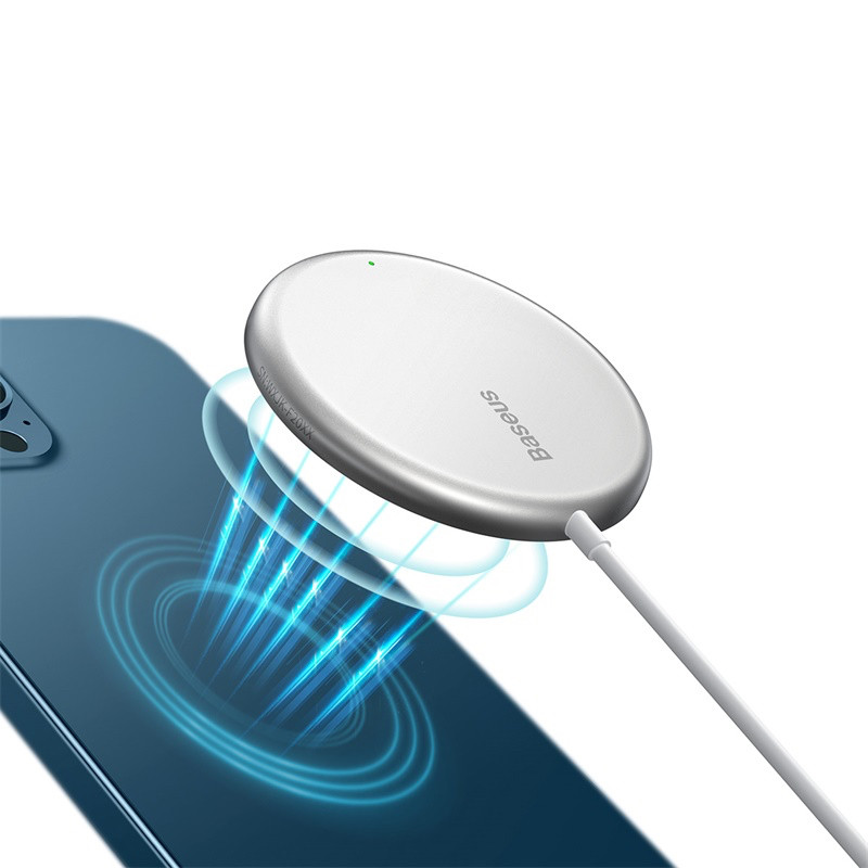 

Беспроводное зарядное устройство BASEUS Simple Mini Magnetic Wireless Charger |Type-C cable 1.5m 15W|. White