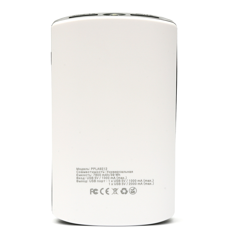 

Портативная батарея Power Bank PowerPlant PB-LA9212 7800 mAh, White