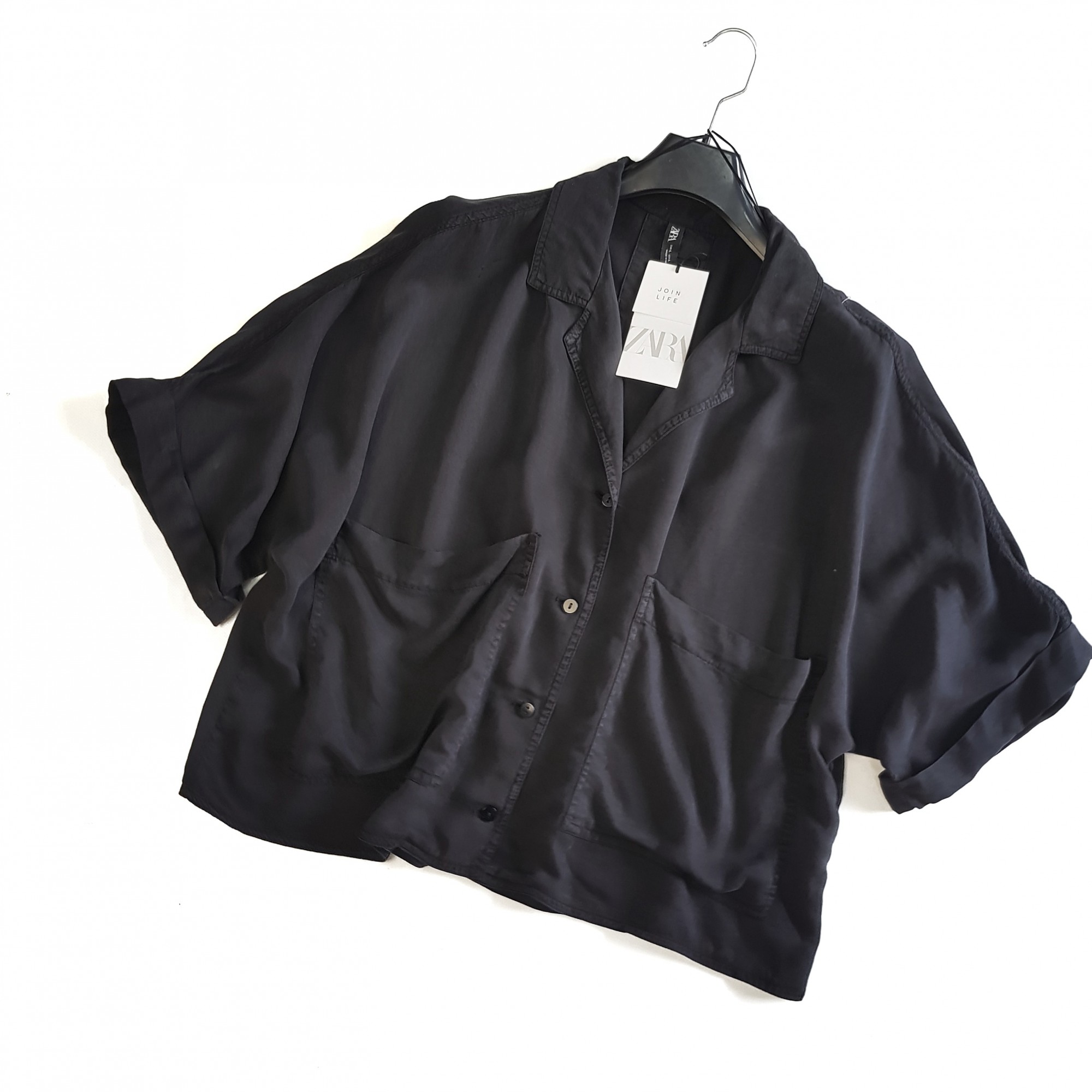 

Женская черная рубашка оверсайз Zara 8702-1111, Женская черная рубашка оверсайз Zara 8702-1111 XL (48)
